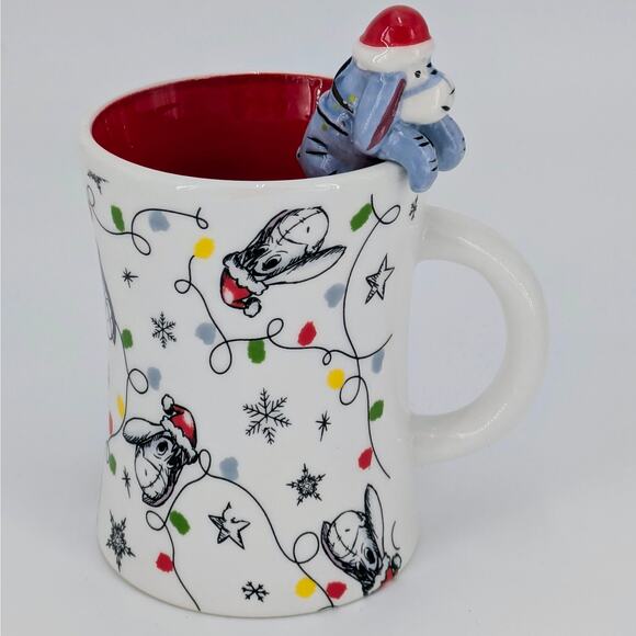 Disney Eeyore Christmas Mug Ceramic Sculpted Cup Hanger Winne The Pooh Holiday - Picture 1 of 11